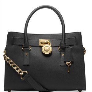 Michael Kors Medium Lock & Key Leather Satchel Bag